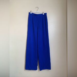 ST. JOHN Santana Knit Royal Blue Straight Pants 10 Usa Old Money Emily gilmore